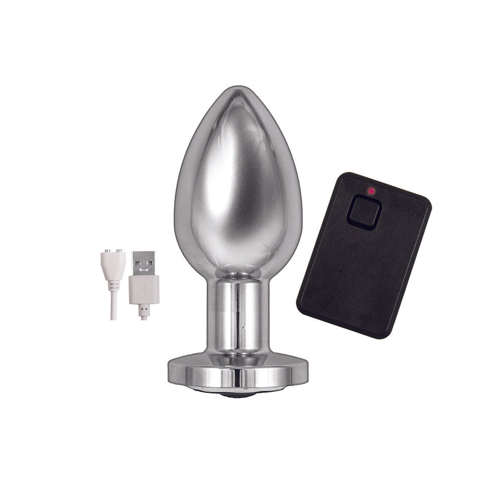 Ass Sation Remote Vibrating Butt Plug Silver-Katys Boutique