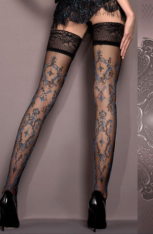 Ballerina 416 Hold Ups Nero (Black) / Blue-Katys Boutique