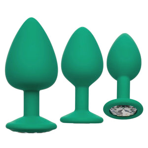 Cheeky Gems Butt Plugs 3 Piece Set Green-Katys Boutique