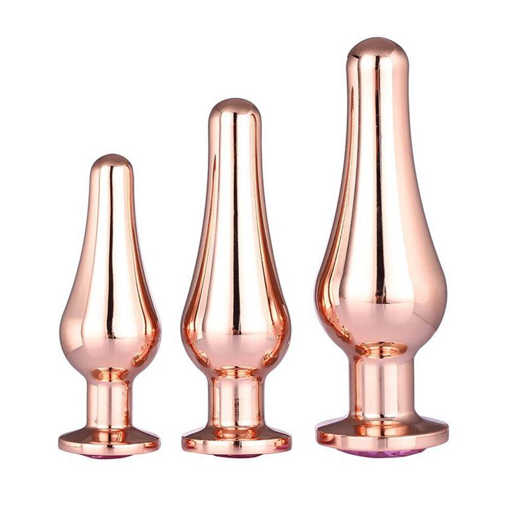 Gleaming Butt Plug Set Rose Gold-Katys Boutique