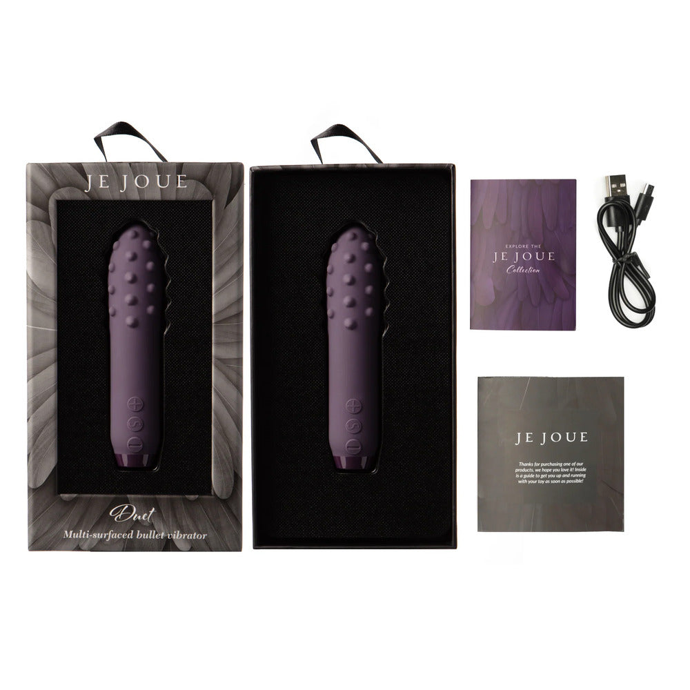 Je Joue Duet Multi Surfaced Bullet Vibrator Purple-Katys Boutique