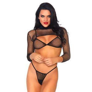 Leg Avenue Net Top, Thong And Bra UK 814-Katys Boutique