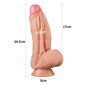 Lovetoy 10 Inch Dual Layered Silicone Cock-Katys Boutique