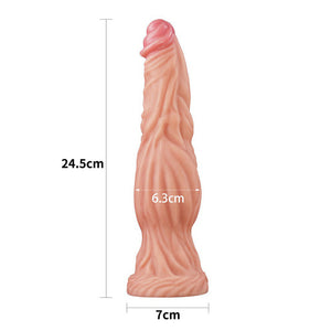 Lovetoy 9.5 Inch Dual Layered Silicone Cock Flesh Pink-Katys Boutique