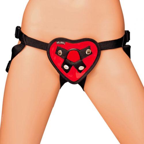 Lux Fetish Red Heart Strap On Harness-Katys Boutique