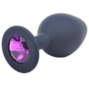 Medium Black Jewelled Silicone Butt Plug-Katys Boutique