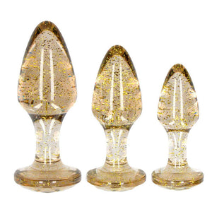 Ouch Golden Glitter Acrylic Butt Plug Set-Katys Boutique