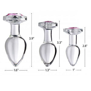 Pink Gem Glass Anal Plug Set-Katys Boutique