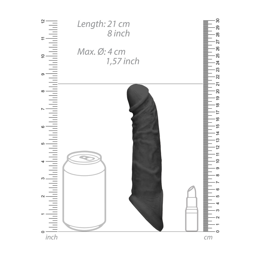 RealRock 8 Inch Penis Sleeve Black-Katys Boutique