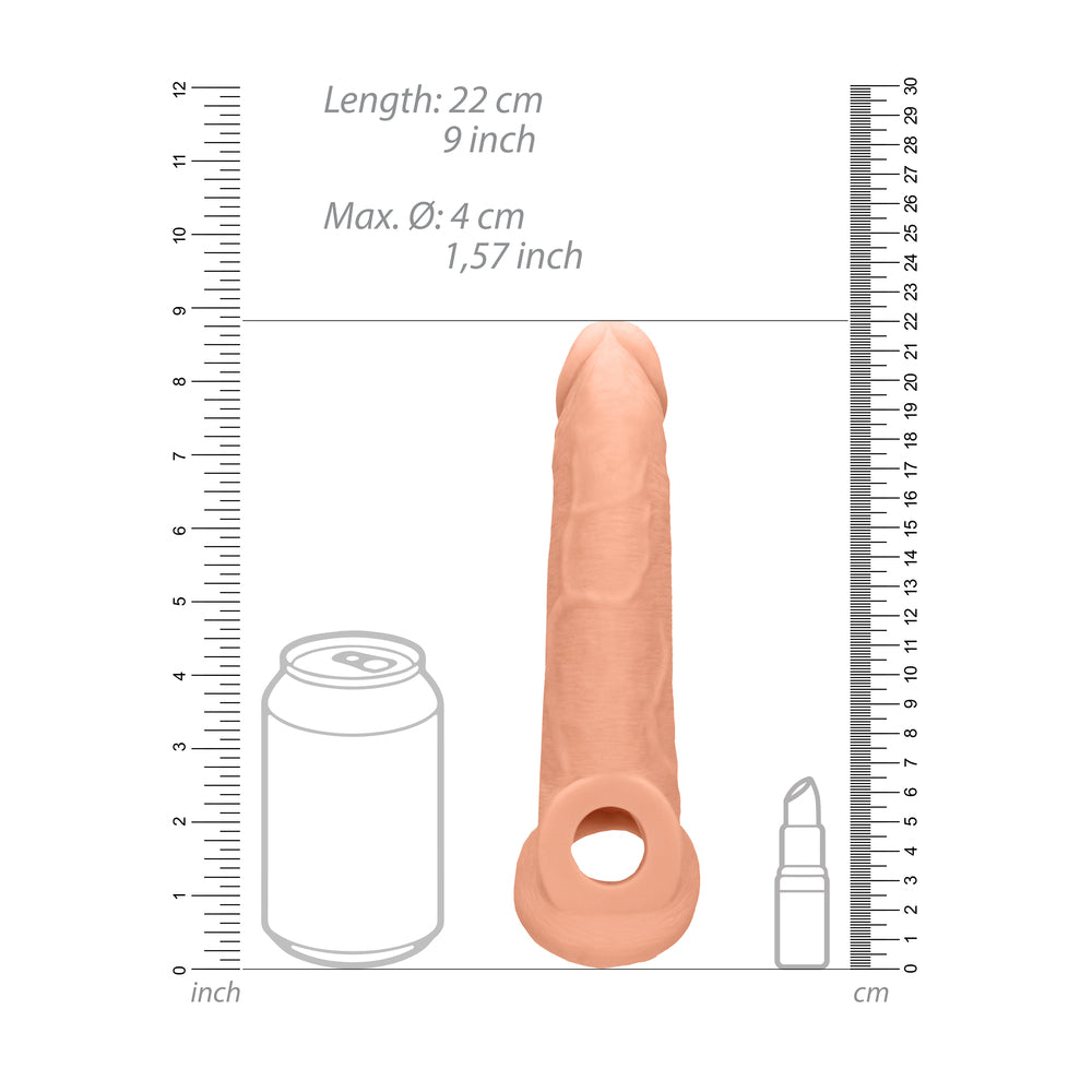 RealRock 9 Inch Penis Sleeve Flesh Pink-Katys Boutique