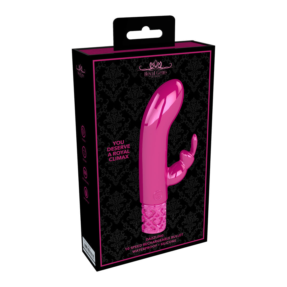 Royal Gems Dazzling Rechargeable Rabbit Bullet Pink-Katys Boutique