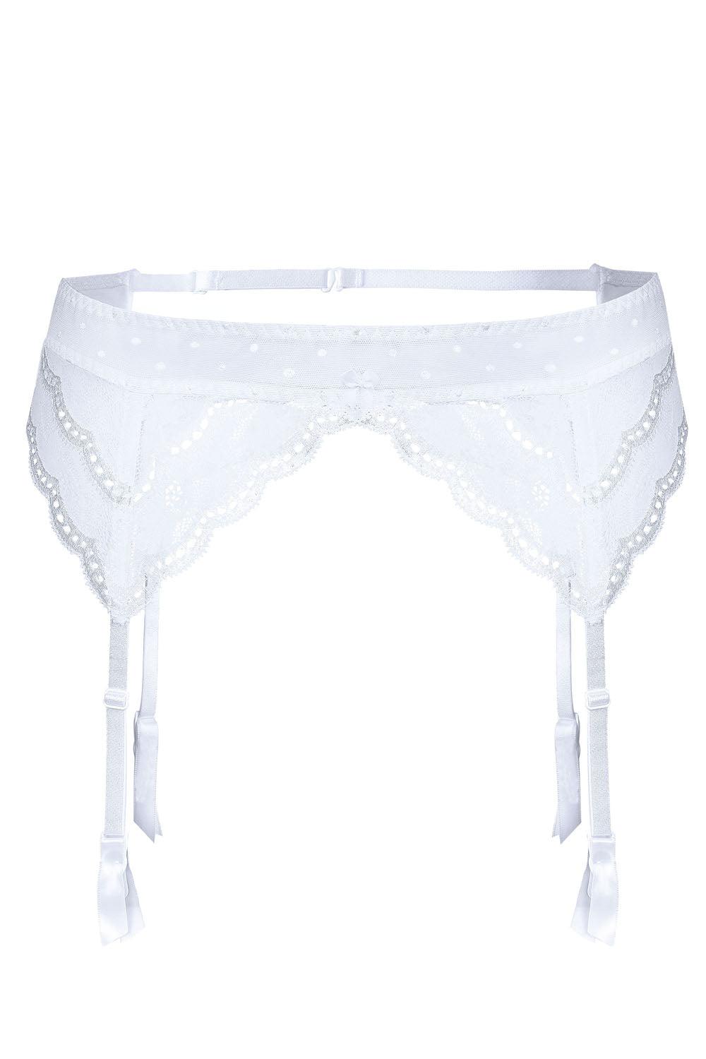 Roza Lagerta Suspender Belt White-Katys Boutique