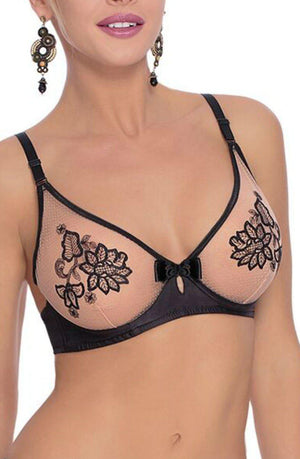 Roza Mehendi Soft Cup Bra Black-Katys Boutique