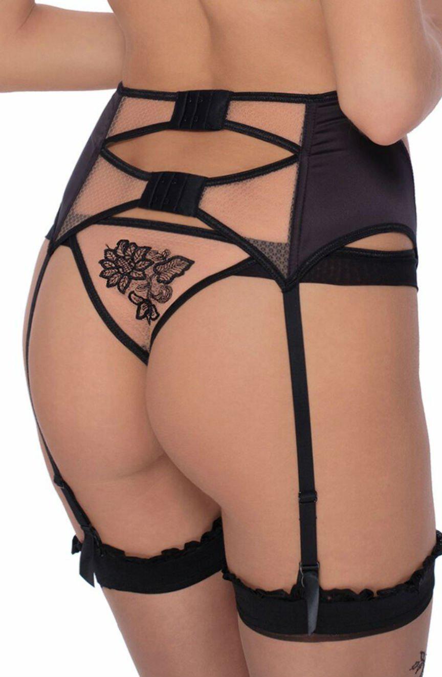 Roza Mehendi Suspender Belt Black-Katys Boutique