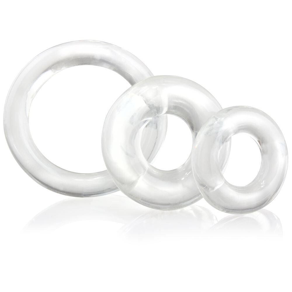 Screaming O RingO x3 Clear Cock Rings-Katys Boutique