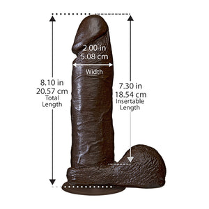 The Realistic Cock 8 Inch Dildo Black-Katys Boutique