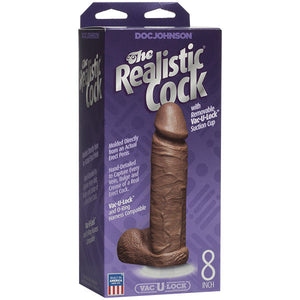 The Realistic Cock 8 Inch Dildo Flesh Brown-Katys Boutique