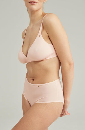 The Second Skin Stretch High Waist Brief Blush Pink-Katys Boutique