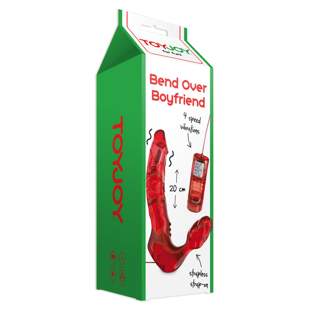 ToyJoy Bend Over Boyfriend Strapless Strap On Red-Katys Boutique