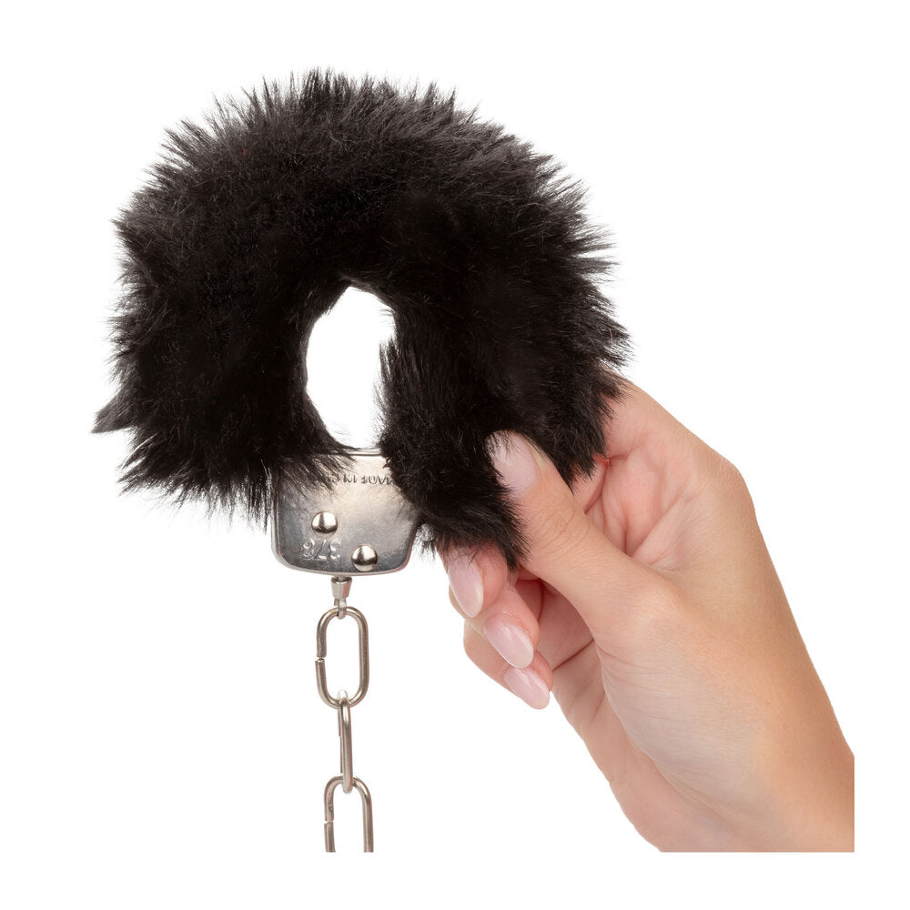 Ultra Fluffy Furry Cuffs Black-Katys Boutique