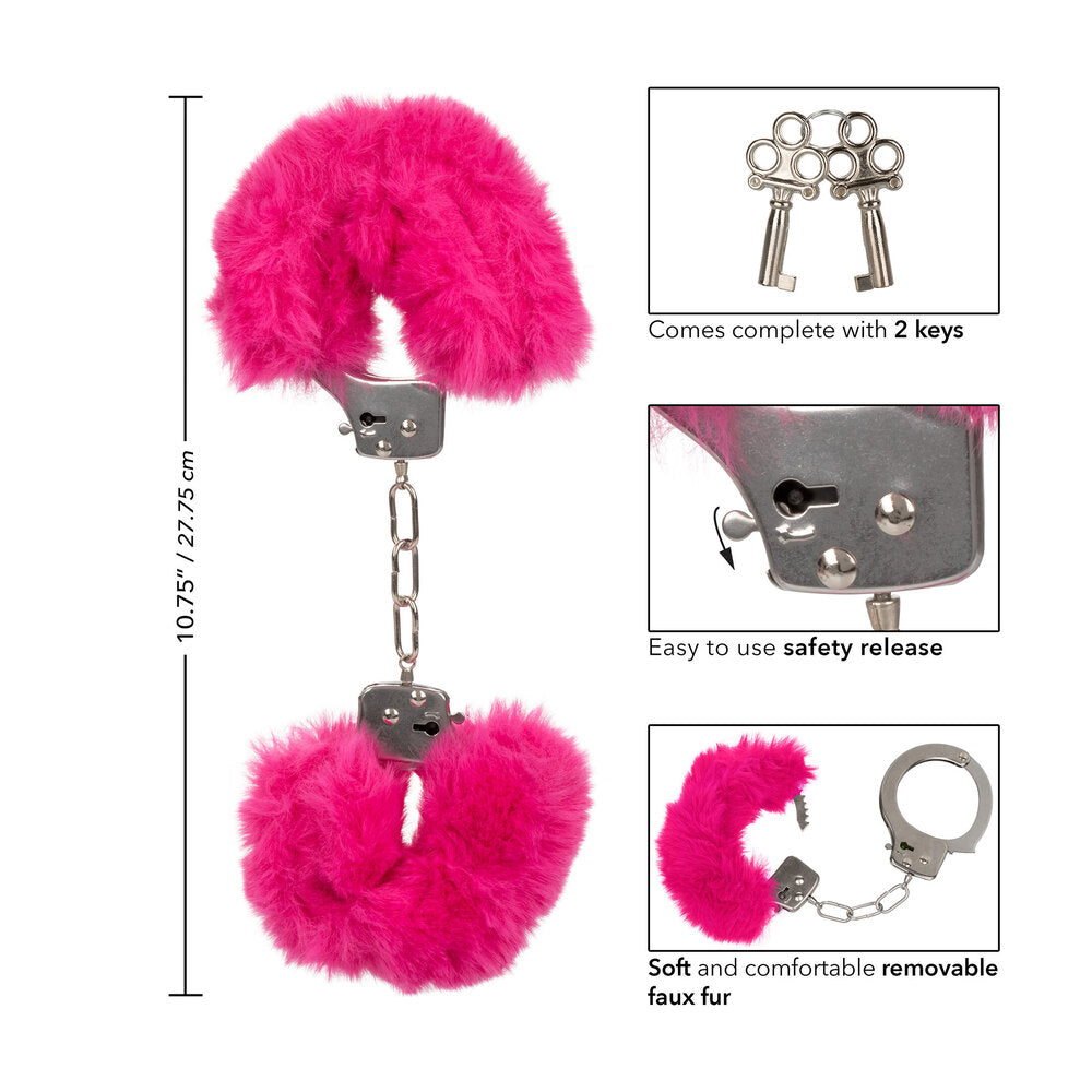 Ultra Fluffy Furry Cuffs Pink-Katys Boutique