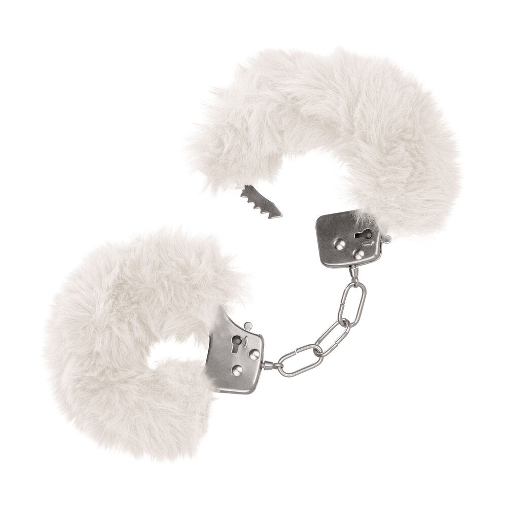 Ultra Fluffy Furry Cuffs White-Katys Boutique