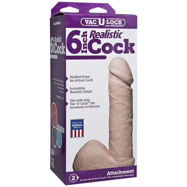 VacULock 6 Inch Realistic Dildo Attachment-Katys Boutique