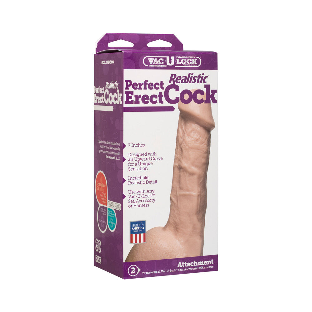 VacULock 7 Inch Perfect Erect Cock Attachment Flesh Pink-Katys Boutique