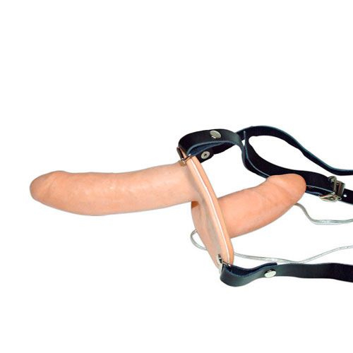 Vibrating Flesh Strap On Duo Vibrating Dongs-Katys Boutique