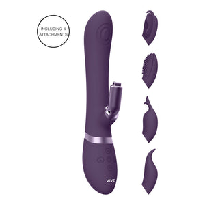 Vive Etsu Interchangeable Rabbit Vibrator Purple-Katys Boutique