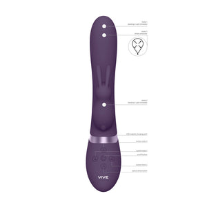 Vive Taka Triple Action Automatic Inflatable Vibrator Purple-Katys Boutique