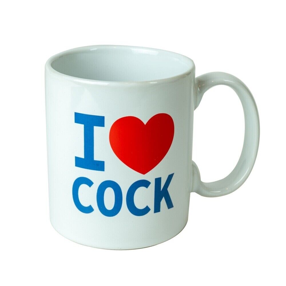 White I Love Cock Mug-Katys Boutique