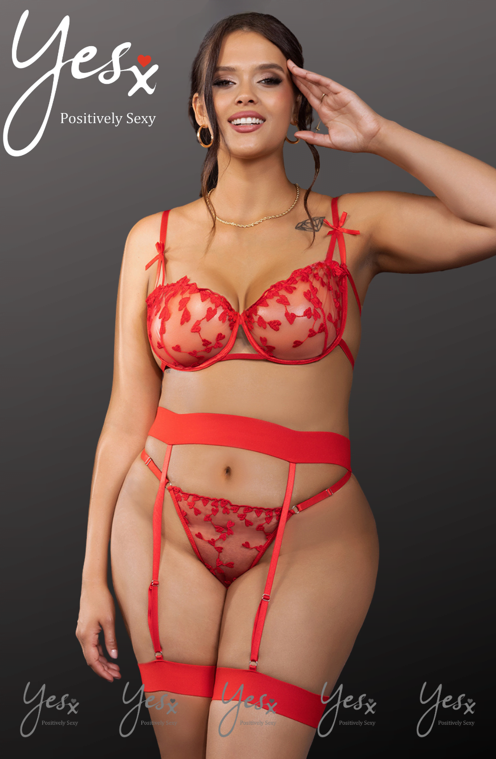 Yesx Yx845Q Red Bra Set-Katys Boutique