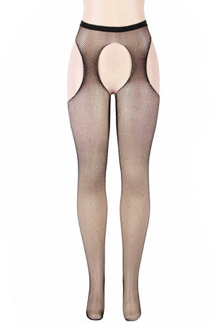 Yesx Yx850 Sparkly Fishnet Black Tights-Katys Boutique