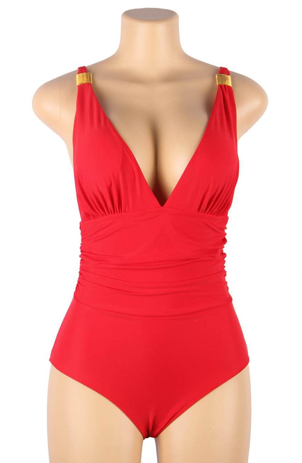 Yesx Yx967 One Piece Swimsuit Red-Katys Boutique