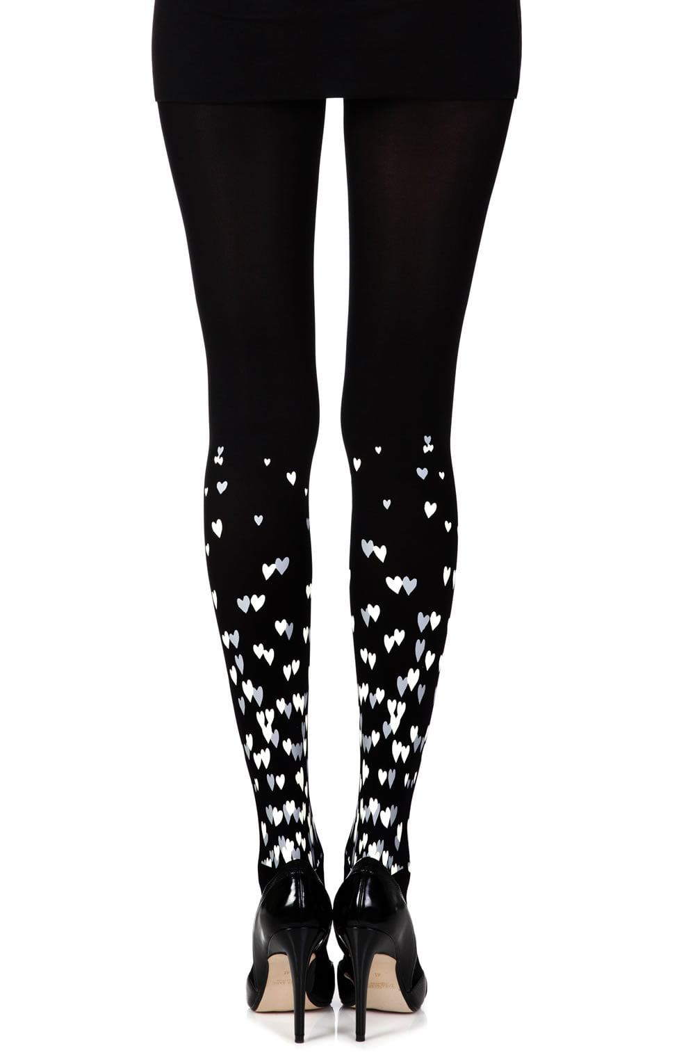 Zohara "Queen Of Hearts" Black Print Tights-Katys Boutique