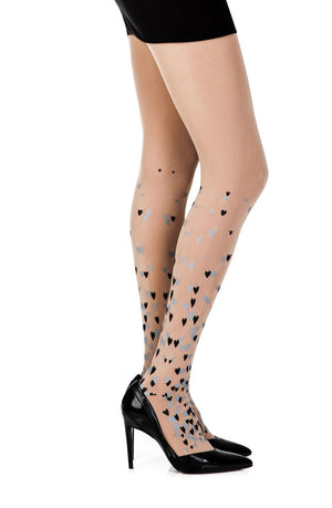 Zohara "Queen Of Hearts" Powder Print Tights-Katys Boutique