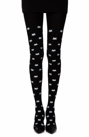 Zohara "Super Hero" Black Print Tights-Katys Boutique