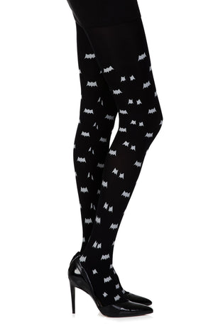 Zohara "Super Hero" Black Print Tights-Katys Boutique