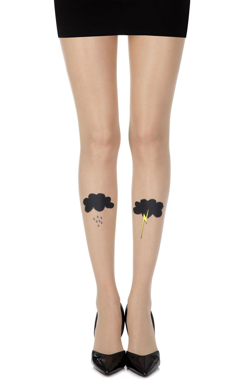 Zohara "The Perfect Storm" Skin Sheer Print Tights-Katys Boutique