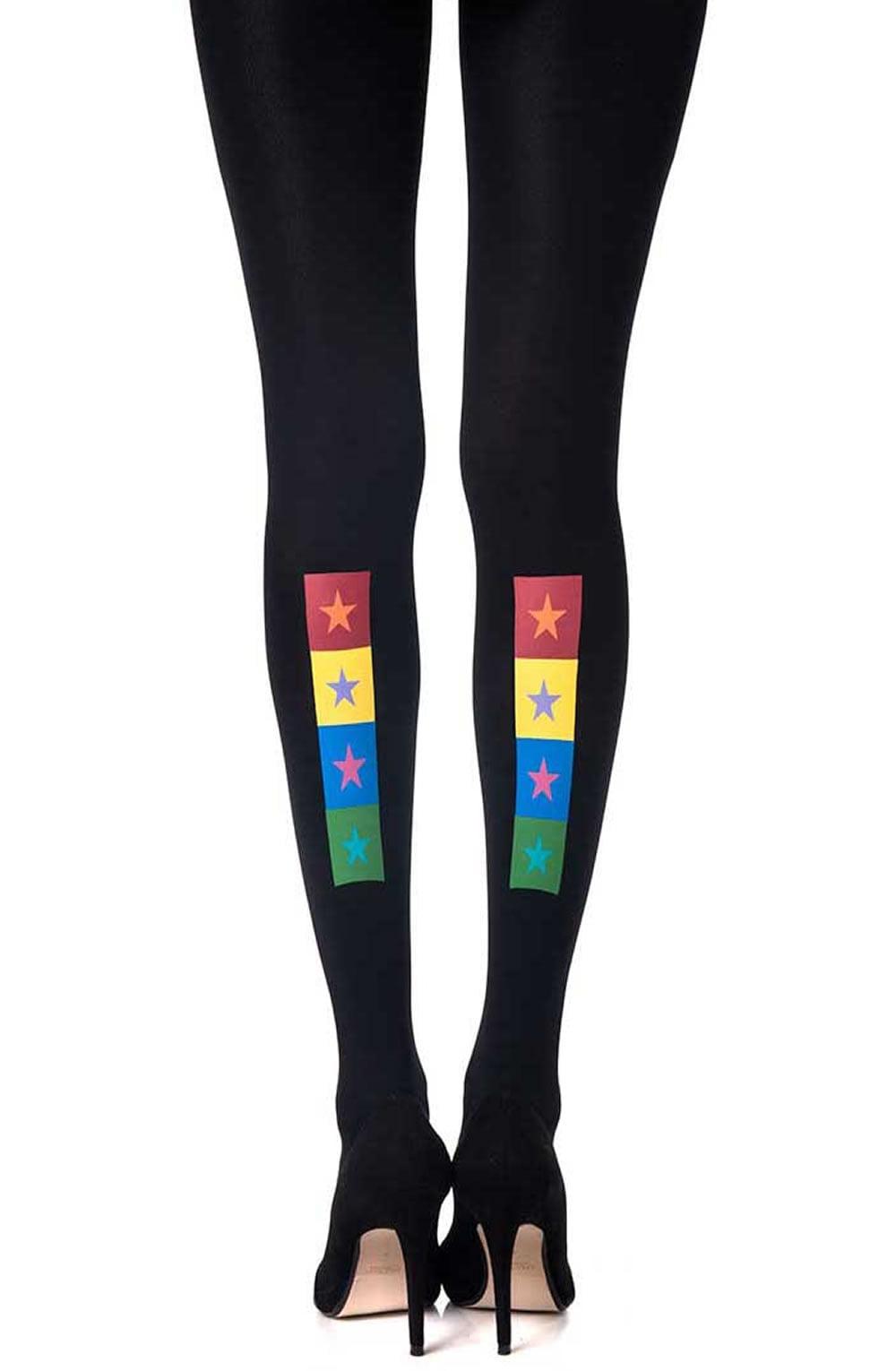 Zohara "United Colors" Black Print Tights-Katys Boutique