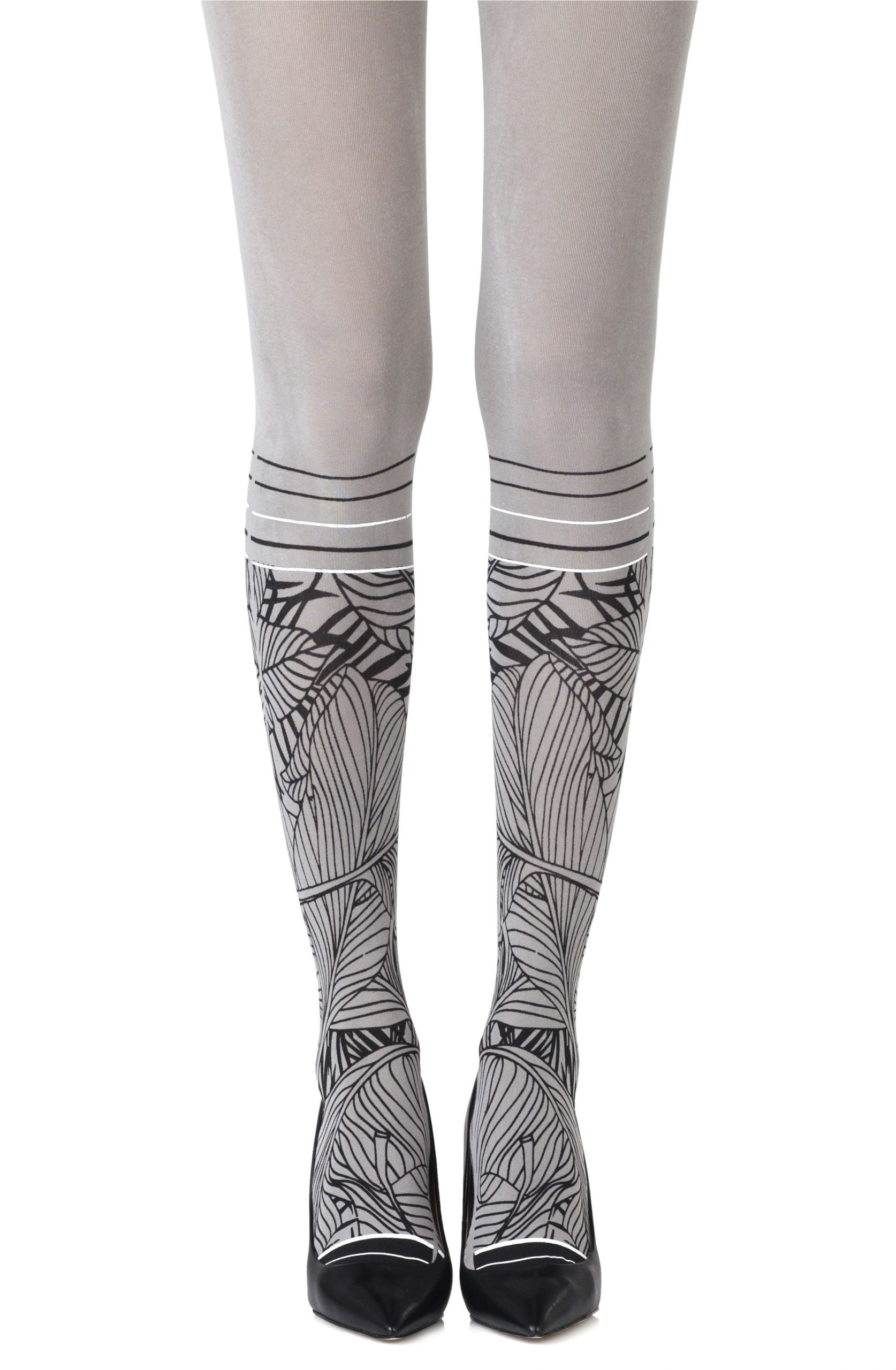 Zohara "Waikiki Nights" Grey Tights-Katys Boutique